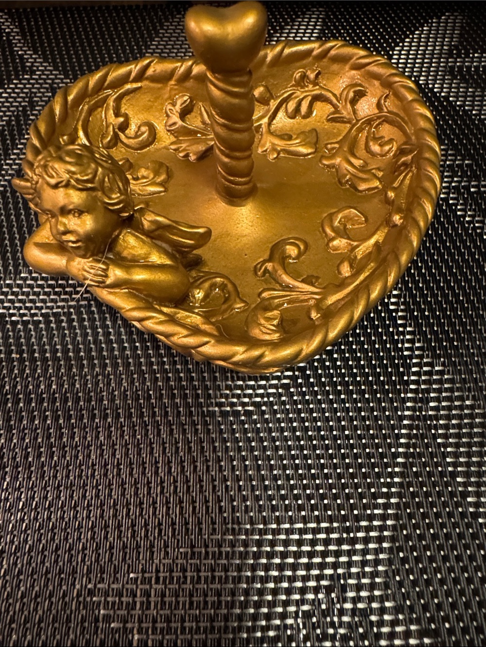 Gold Heart Cherub Trinket/ Ring Dish